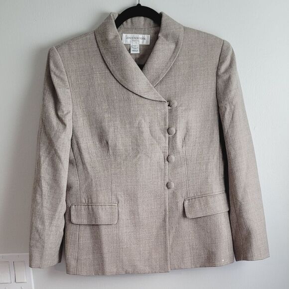 Jones New York Tan Wool Blazer Size 10P - Picture 3 of 13